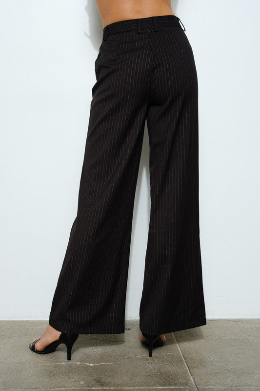 Black Stripes Flare Trousers